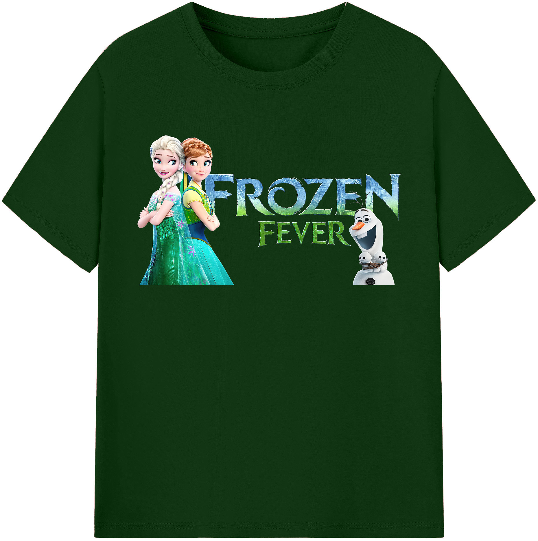 （画像用） アナと雪の女王 アンナ エルサ Frozen Anna Elsa 綿100％半袖Tシャツ（フロントプリント）